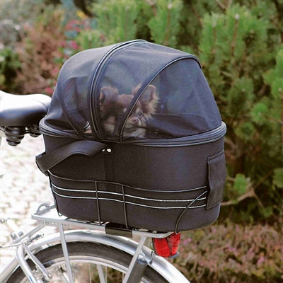 Trixie Fahrradkorb Hinten Schwarz Mit Kissen Und Haube