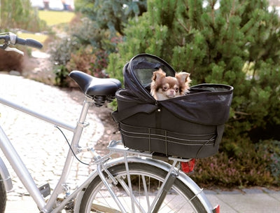 Trixie Fahrradkorb Hinten Schwarz Mit Kissen Und Haube